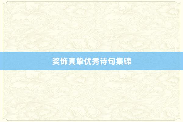 奖饰真挚优秀诗句集锦